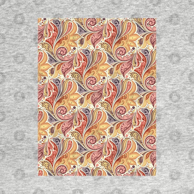 Floral Pattern in Paisley Garden Indian Style by lissantee